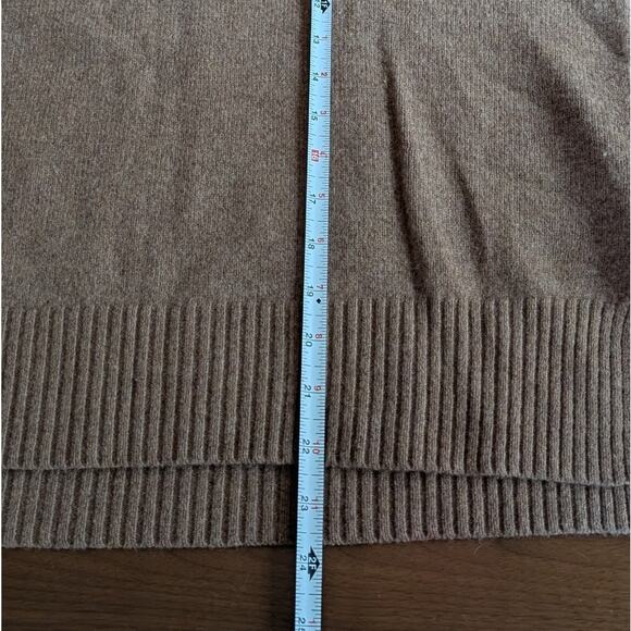 Everlane Tan Long Sleeve Classic Crew Neck Cropped Sweater, size M - Picture 6 of 8